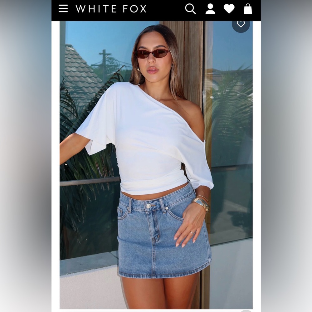 White Fox Press Reset Denim Mini Skirt